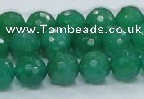 CAJ25 15.5 inches 14mm faceted round green aventurine beads