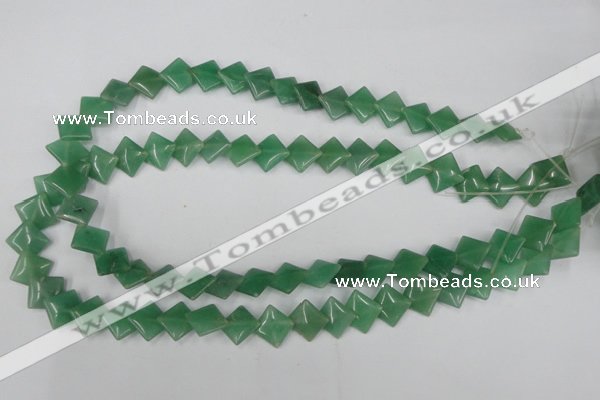 CAJ301 15.5 inches 10*10mm diamond green aventurine jade beads