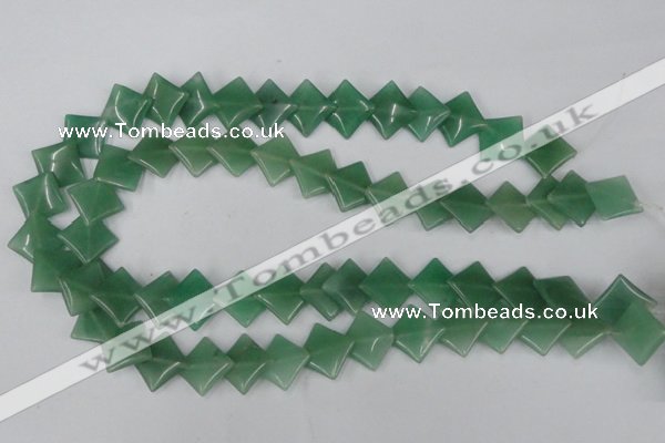 CAJ302 15.5 inches 14*14mm diamond green aventurine jade beads