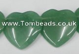 CAJ305 Top-drilled 28*28mm heart green aventurine jade beads