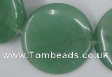 CAJ306 15.5 inches 40mm flat round green aventurine jade beads