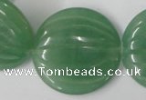 CAJ307 15.5 inches 35mm carved coin green aventurine jade beads