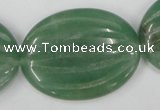 CAJ308 15.5 inches 30*40mm carved oval green aventurine jade beads