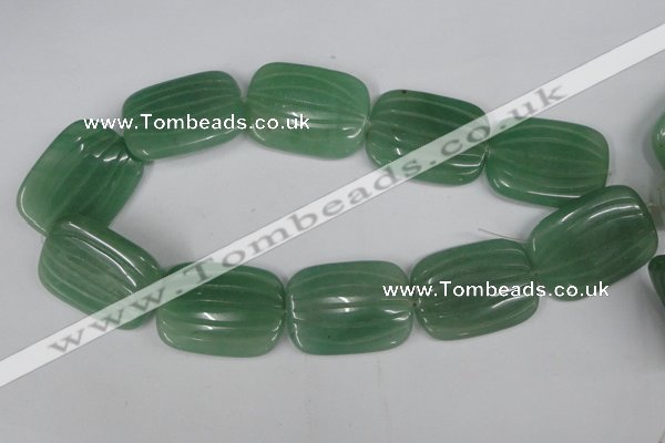 CAJ309 15.5 inches 30*40mm carved rectangle green aventurine jade beads