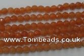 CAJ360 15.5 inches 4mm faceted round red aventurine beads wholesale