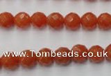 CAJ362 15.5 inches 8mm faceted round red aventurine beads wholesale