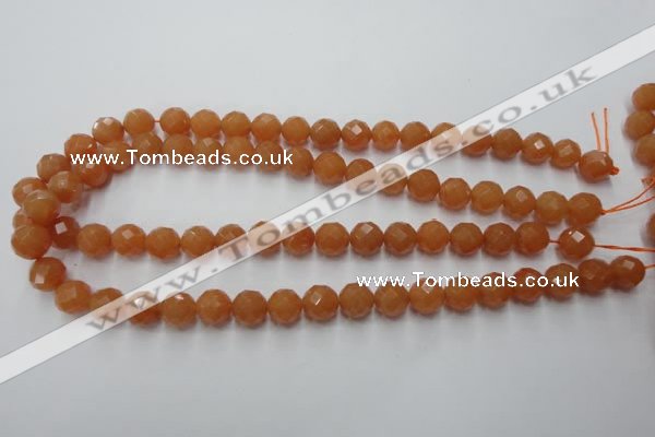 CAJ363 15.5 inches 10mm faceted round red aventurine beads wholesale