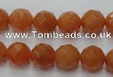 CAJ364 15.5 inches 12mm faceted round red aventurine beads wholesale