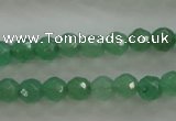 CAJ409 15.5 inches 4mm faceted round green aventurine beads