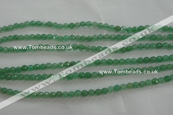 CAJ409 15.5 inches 4mm faceted round green aventurine beads