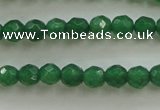 CAJ410 15.5 inches 4mm faceted round green aventurine beads