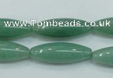 CAJ52 15.5 inches 10*30mm rice green aventurine jade beads wholesale