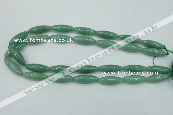 CAJ52 15.5 inches 10*30mm rice green aventurine jade beads wholesale