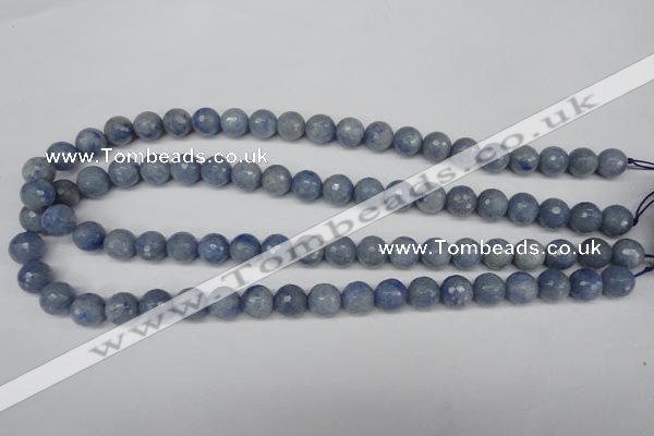 CAJ563 15.5 inches 10mm faceted round blue aventurine beads wholesale