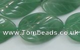 CAJ57 15.5 inches 22*30mm twisted leaf green aventurine jade beads