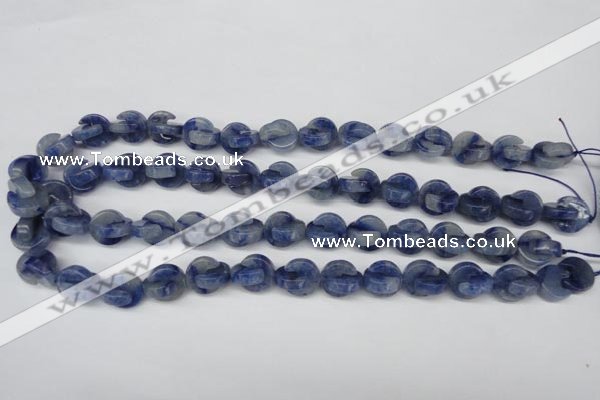 CAJ582 15.5 inches 12*12mm curved moon blue aventurine beads wholesale