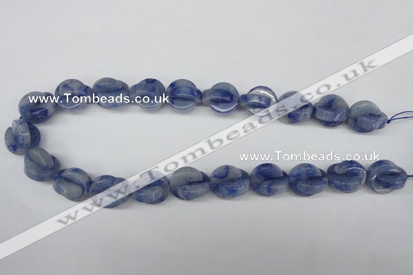 CAJ584 15.5 inches 16*16mm curved moon blue aventurine beads wholesale