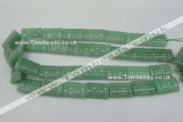 CAJ60 15.5 inches 18*25mm flat bamboo green aventurine jade beads