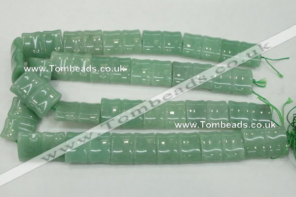 CAJ61 15.5 inches 22*30mm flat bamboo green aventurine jade beads