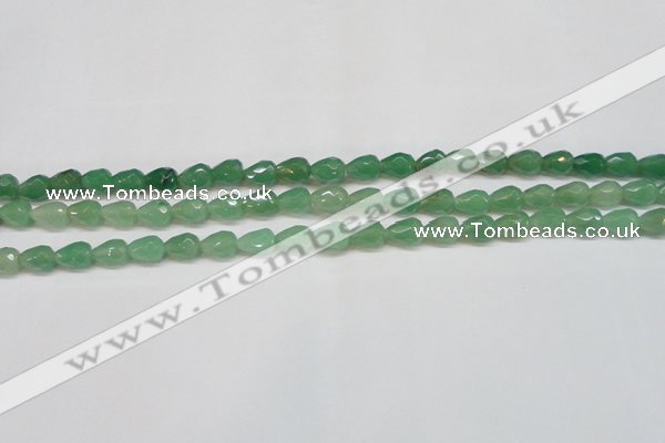 CAJ638 15.5 inches 8*10mm faceted teardrop green aventurine beads