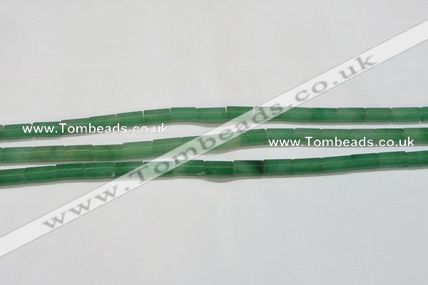 CAJ648 15.5 inches 6*12mm faceted tube green aventurine beads