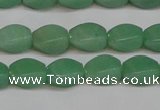 CAJ665 15.5 inches 8*12mm twisted rice green aventurine beads