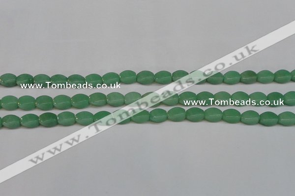 CAJ665 15.5 inches 8*12mm twisted rice green aventurine beads