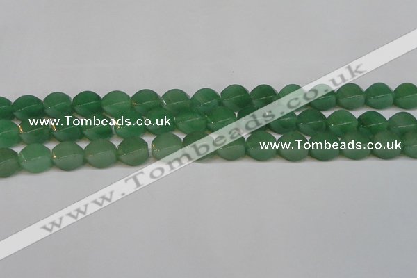 CAJ666 15.5 inches 10*14mm twisted rice green aventurine beads