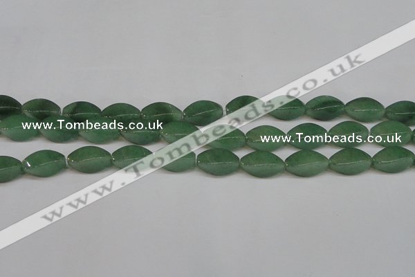 CAJ667 15.5 inches 10*20mm twisted rice green aventurine beads