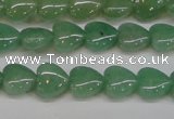 CAJ684 15.5 inches 10*10mm heart green aventurine beads