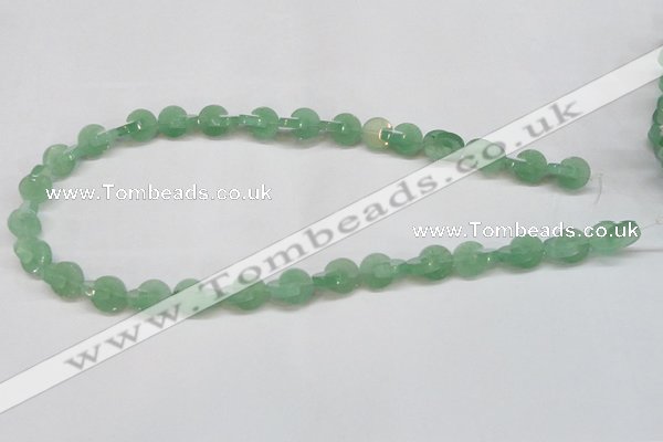 CAJ692 15.5 inches 3*10mm curved moon green aventurine beads