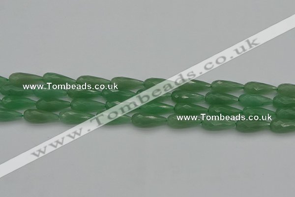 CAJ706 15.5 inches 8*20mm faceted teardrop green aventurine beads