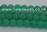 CAJ710 15.5 inches 4mm round matte green aventurine beads