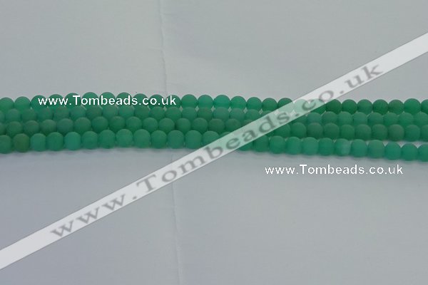 CAJ710 15.5 inches 4mm round matte green aventurine beads