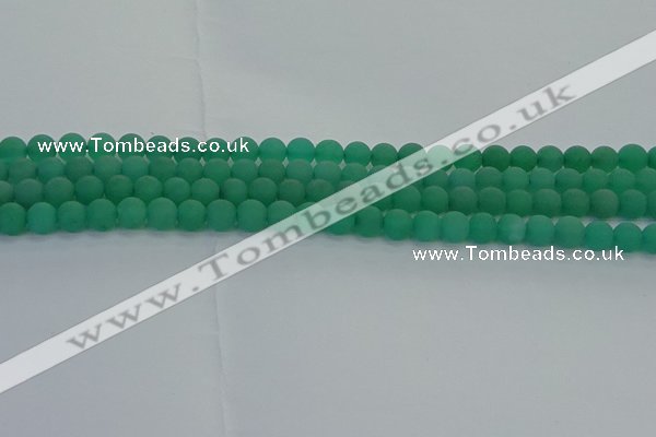 CAJ711 15.5 inches 6mm round matte green aventurine beads