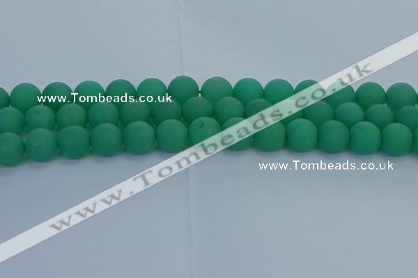 CAJ714 15.5 inches 12mm round matte green aventurine beads