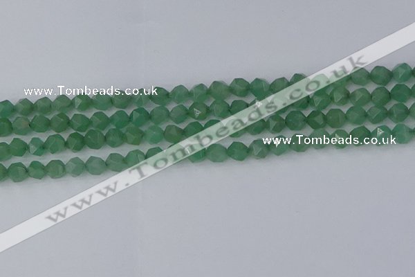 CAJ731 15.5 inches 6mm faceted nuggets green aventurine beads