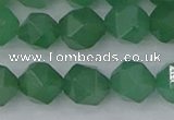 CAJ733 15.5 inches 10mm faceted nuggets green aventurine beads