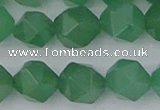 CAJ734 15.5 inches 12mm faceted nuggets green aventurine beads