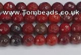 CAJ758 15.5 inches 4mm faceted round apple jasper beads