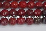 CAJ759 15.5 inches 6mm faceted round apple jasper beads
