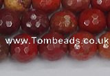 CAJ761 15.5 inches 10mm faceted round apple jasper beads