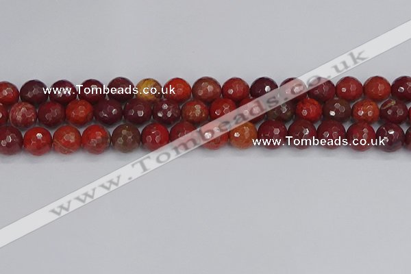 CAJ761 15.5 inches 10mm faceted round apple jasper beads