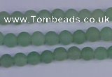 CAJ800 15.5 inches 4mm round matte green aventurine beads wholesale