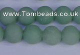 CAJ804 15.5 inches 12mm round matte green aventurine beads wholesale