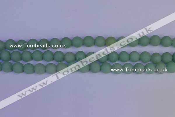 CAJ804 15.5 inches 12mm round matte green aventurine beads wholesale