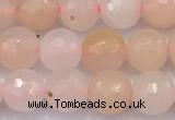 CAJ857 15 inches 6mm faceted round pink aventurine beads