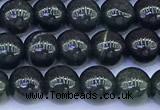 CAJ867 15 inches 6mm round black jade gemstone beads