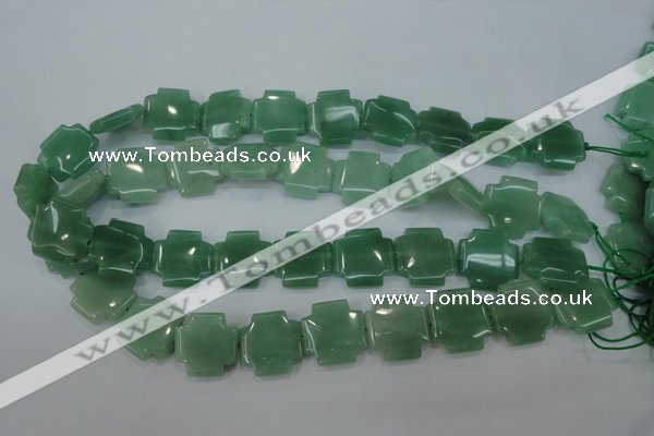 CAJ88 15.5 inches 20*20mm cross green aventurine beads wholesale