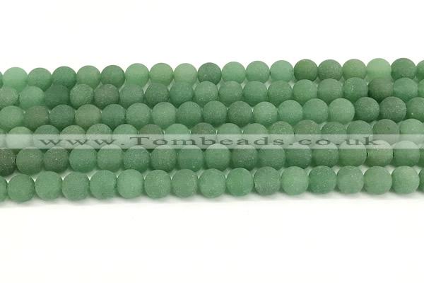 CAJ880 15 inches 4mm round matte green aventurine beads